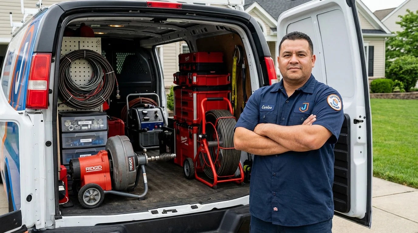 Professional drain cleaning equipment and Johns Plumbing LLC plumber in Waimea