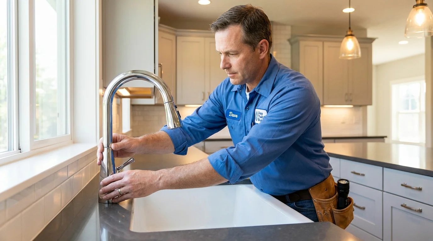 Kitchen faucet installation by Johns Plumbing LLC in Waimea