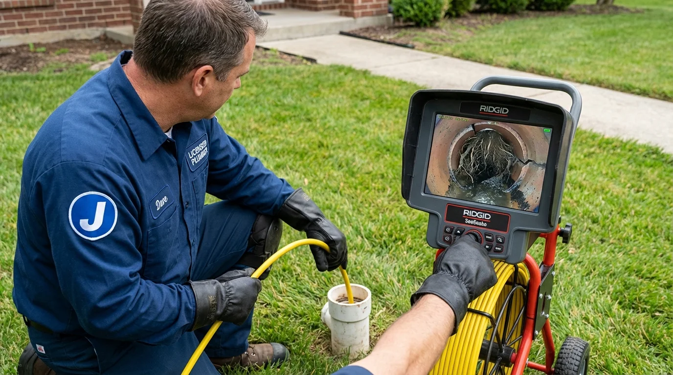 Sewer camera inspection being performed by Johns Plumbing LLC in Waimea